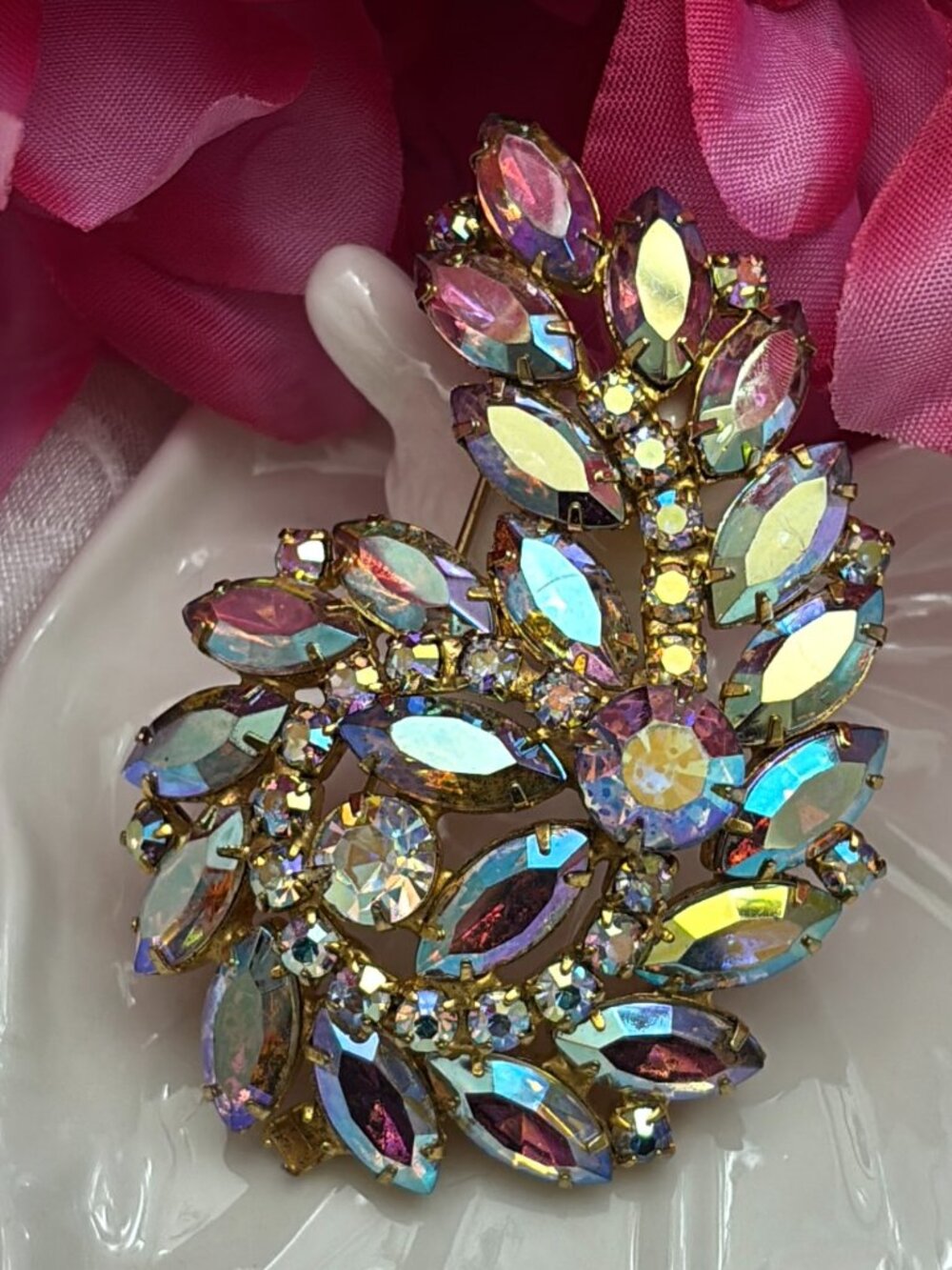 JULIANNA D&E AURORA BOREALIS RHINESTONE BROOCH